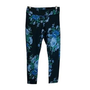 Albion Fit Women’s Blue Gray Antigua Floral Leggings Medium